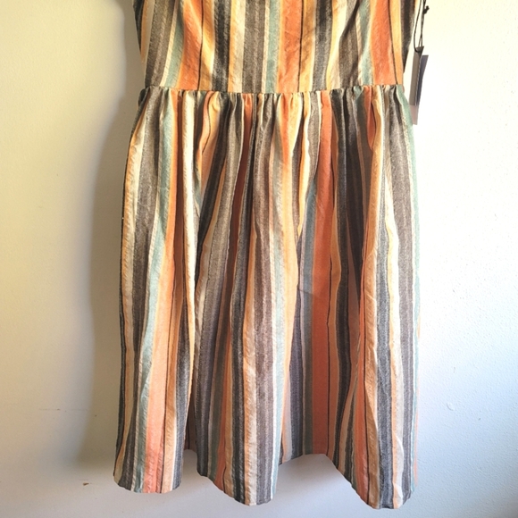 Saint Geraldine, Ivy Dress- Monaco Stripe, Tangerine/Grey/Cream/Light Teal,Small - Picture 5 of 16